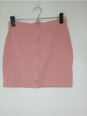 Camila Coelho Womens Pink Button-Front Mini Skirt Size Small